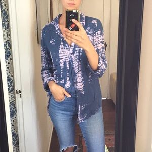 Bella Dahl Rolled Sleeve Tie Dye Button Down